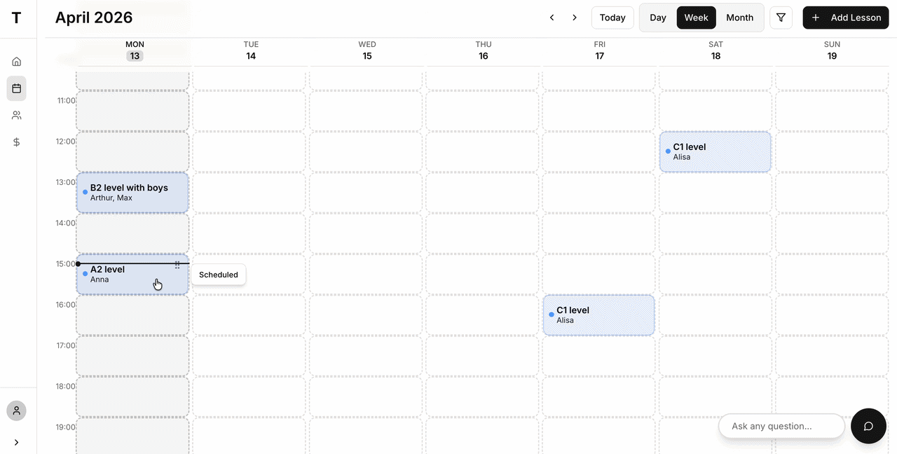 Smart scheduling with drag and drop